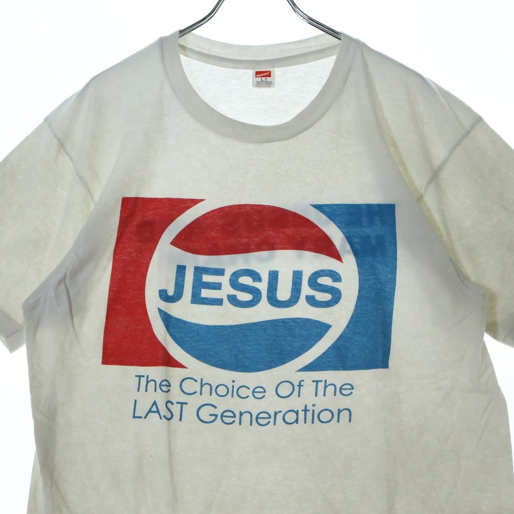 VINTAGE(ヴィンテージ) 80s JESUS The Choice For A Saved Generation TEE フロントプリント半袖Tシャツ カットソー ホワイト