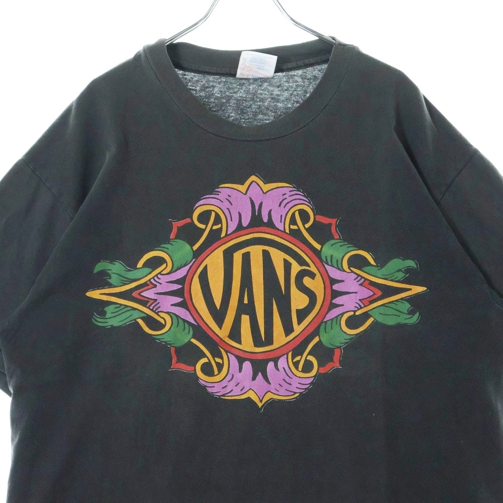 VINTAGE(ヴィンテージ) 90s USA製 HANES VANS TEE バンズ ロゴプリント半袖Tシャツ カットソー ブラック