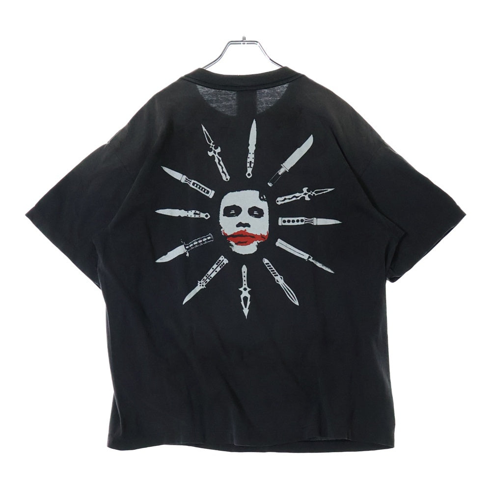 SAINT MICHAEL(セントマイケル) 25SS ×The Dark Knight BTM_SS TEE LIP ダークナイト ダメージ加工半袖Tシャツ グレー SM-HR8-0000-C55