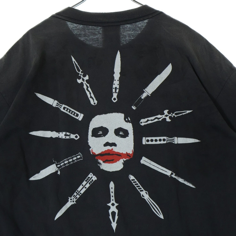 SAINT MICHAEL(セントマイケル) 25SS ×The Dark Knight BTM_SS TEE LIP ダークナイト ダメージ加工半袖Tシャツ グレー SM-HR8-0000-C55