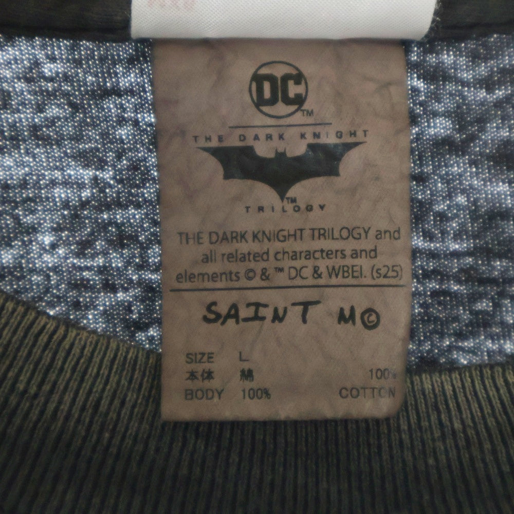SAINT MICHAEL(セントマイケル) 25SS ×The Dark Knight BTM_SS TEE LIP ダークナイト ダメージ加工半袖Tシャツ グレー SM-HR8-0000-C55