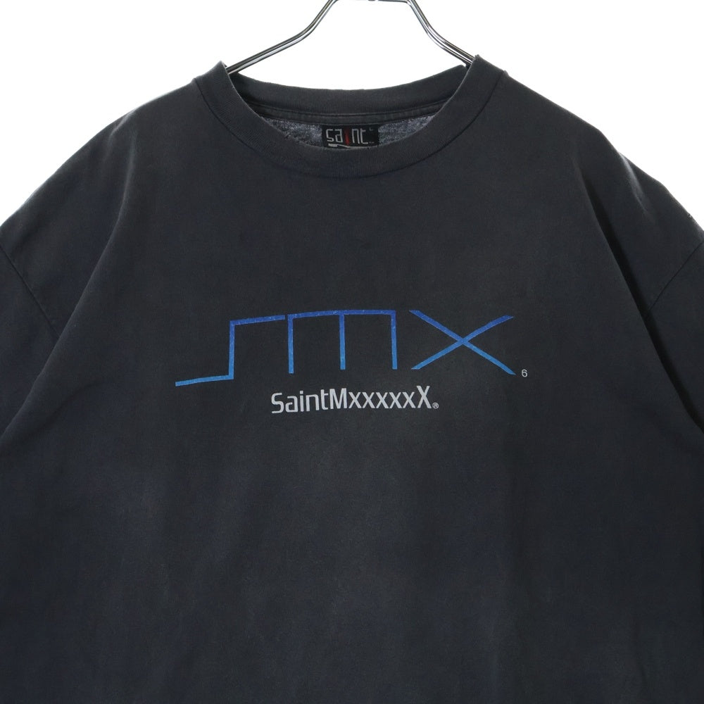 SAINT MICHAEL(セントマイケル) 24SS SMX SS TEE プリント ヴィンテージ加工 半袖カットソー Tシャツ グレー SM-YS8-0000-003