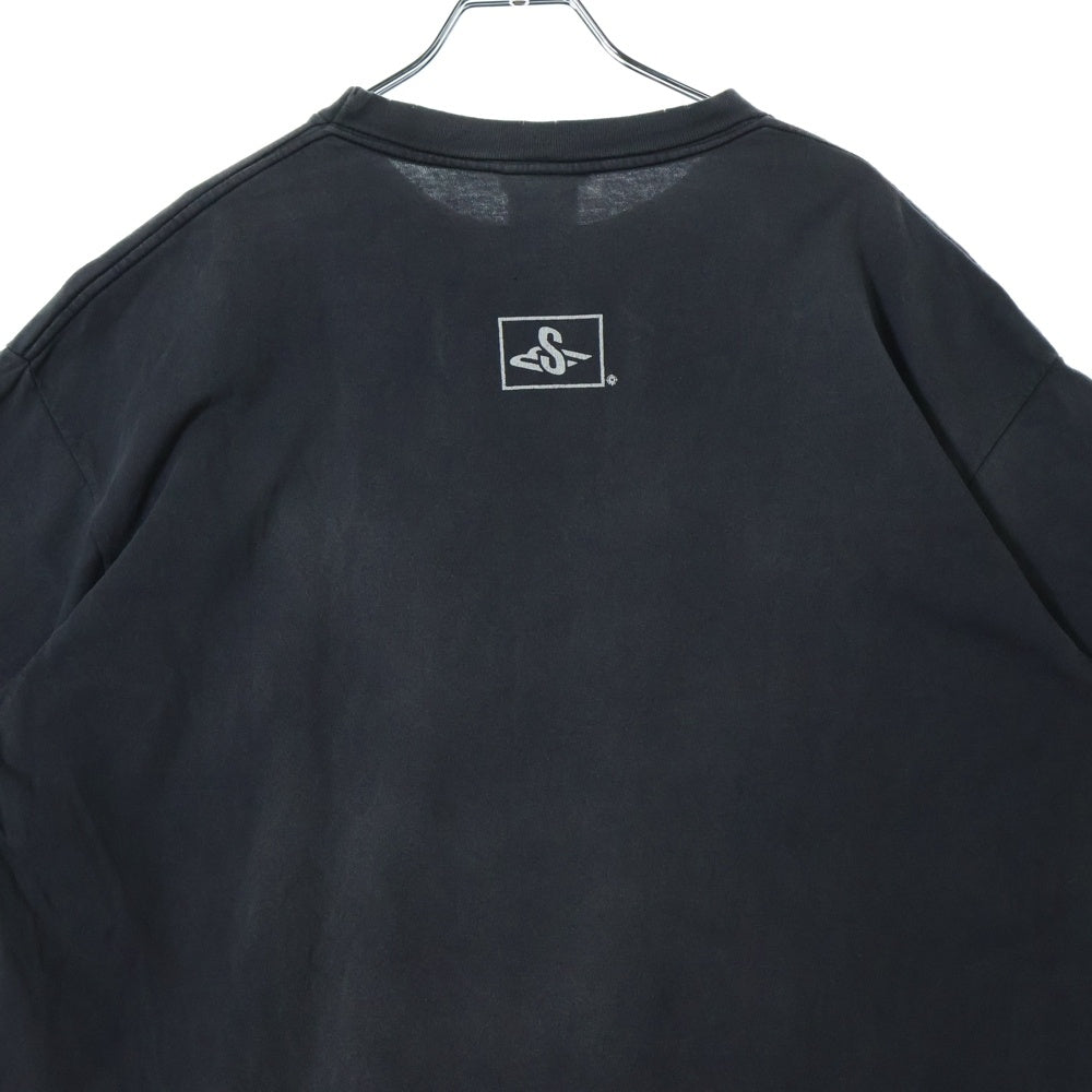 SAINT MICHAEL(セントマイケル) 24SS SMX SS TEE プリント ヴィンテージ加工 半袖カットソー Tシャツ グレー SM-YS8-0000-003