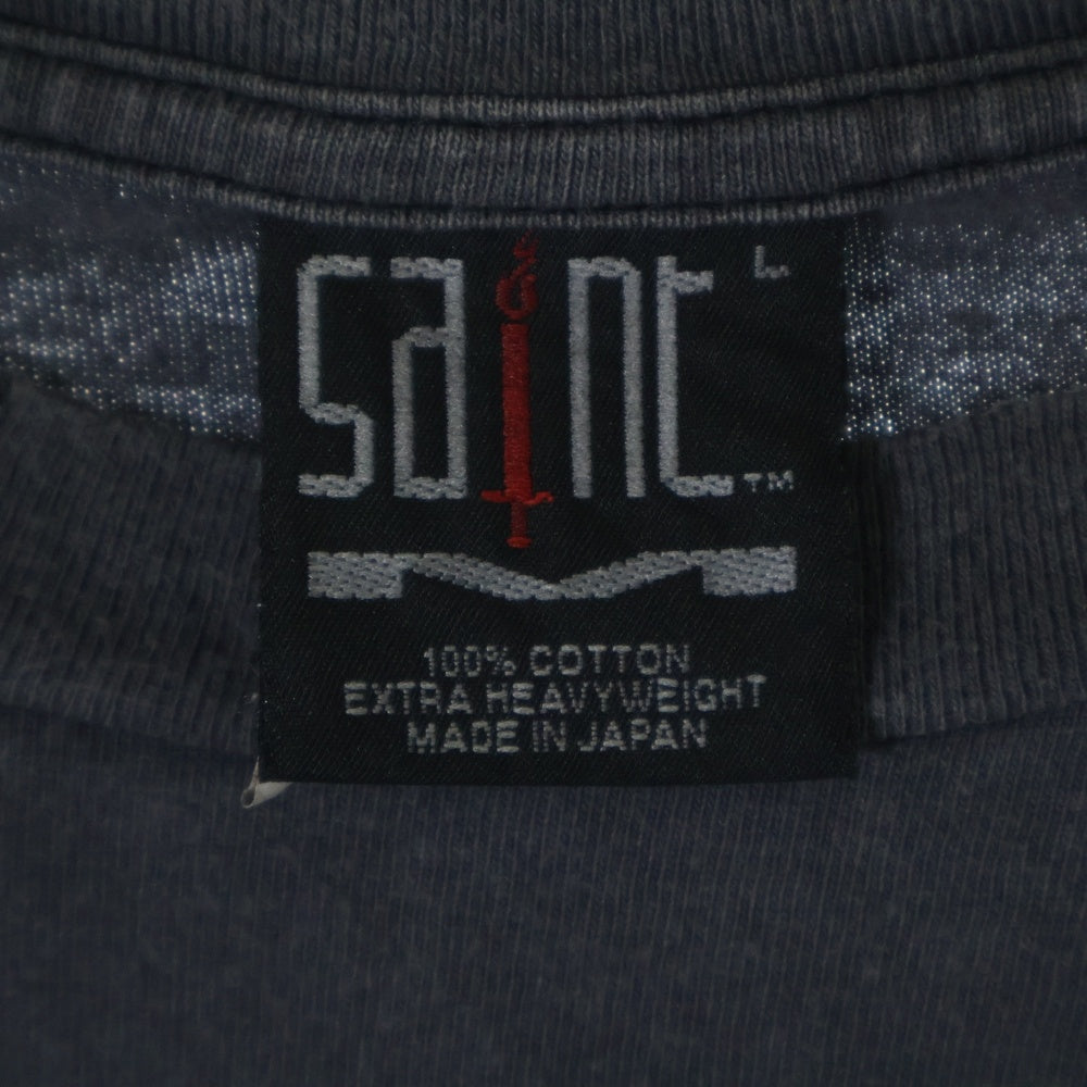 SAINT MICHAEL(セントマイケル) 24SS SMX SS TEE プリント ヴィンテージ加工 半袖カットソー Tシャツ グレー SM-YS8-0000-003
