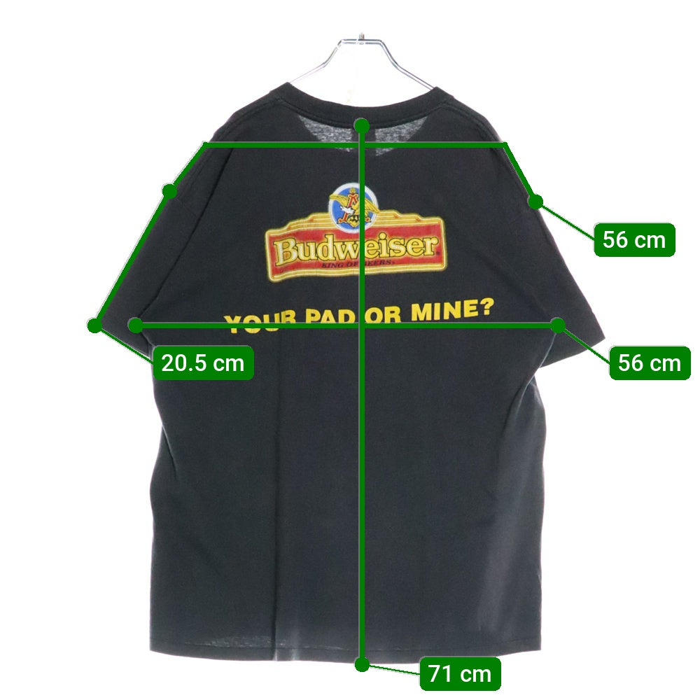 VINTAGE(ヴィンテージ) 90S Budweiser 3 FROGS FITS バドワイザー 3フロッグ 半袖Tシャツ カットソー ブラック