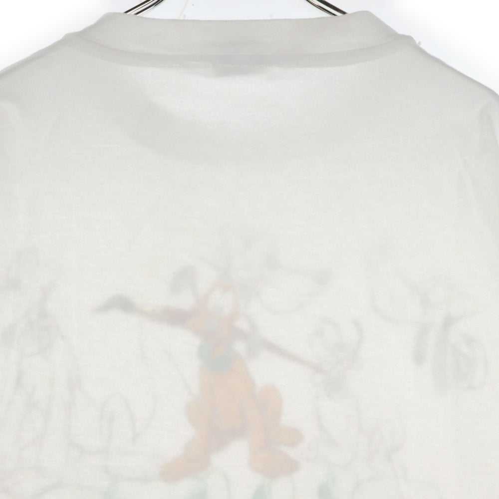 VINTAGE(ヴィンテージ) 90S Disney PLUTO ディズニー プルート スケッチデザイン 両面プリント 半袖Tシャツ ホワイト