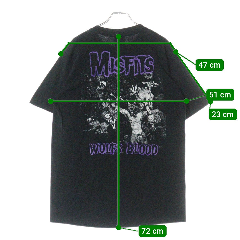 VINTAGE(ヴィンテージ) 90S MISFITS 1990 DIE DIE MY DARLING ミスフィッツ 両面プリント 半袖Tシャツ ブラック