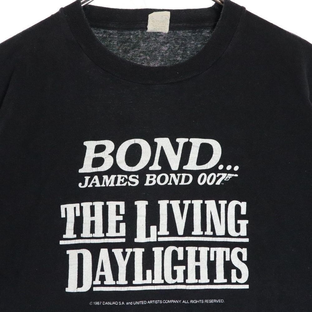 VINTAGE(ヴィンテージ) 80S James Bond 007 ジェームズボンド ダブルオーセブン プリント 半袖Tシャツ ブラック