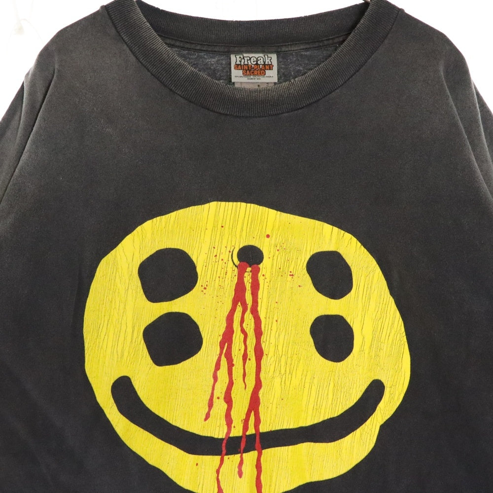 SAINT MICHAEL(セントマイケル) 24AW CP SS TEE SMILE ヴィンテージ加工プリントTシャツ SM-YS1-0000-C01