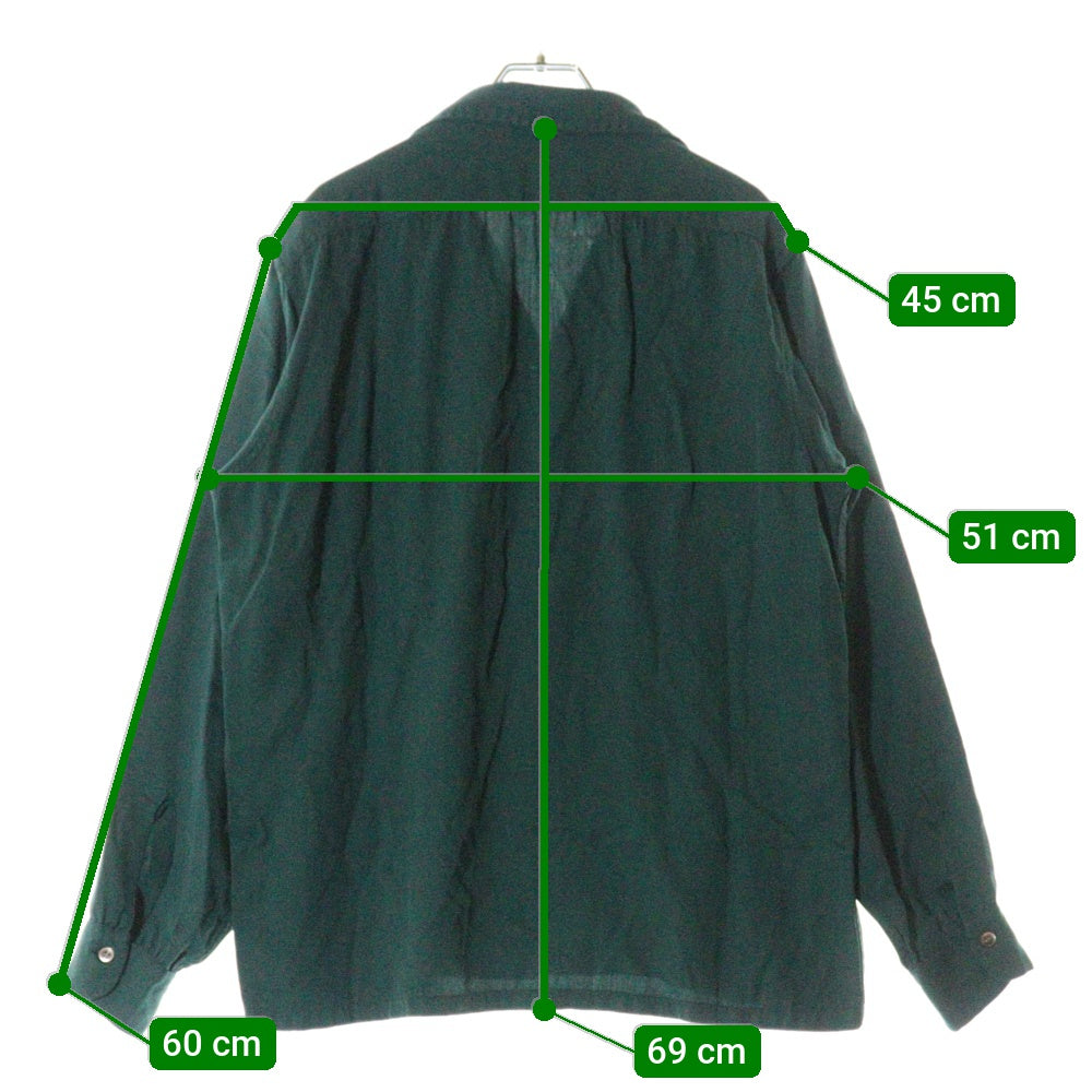 VINTAGE(ヴィンテージ) 50s VINATAGE ARROW レーヨンギャバ ハンドステッチ オープンカラー 開襟長袖シャツ グリーン