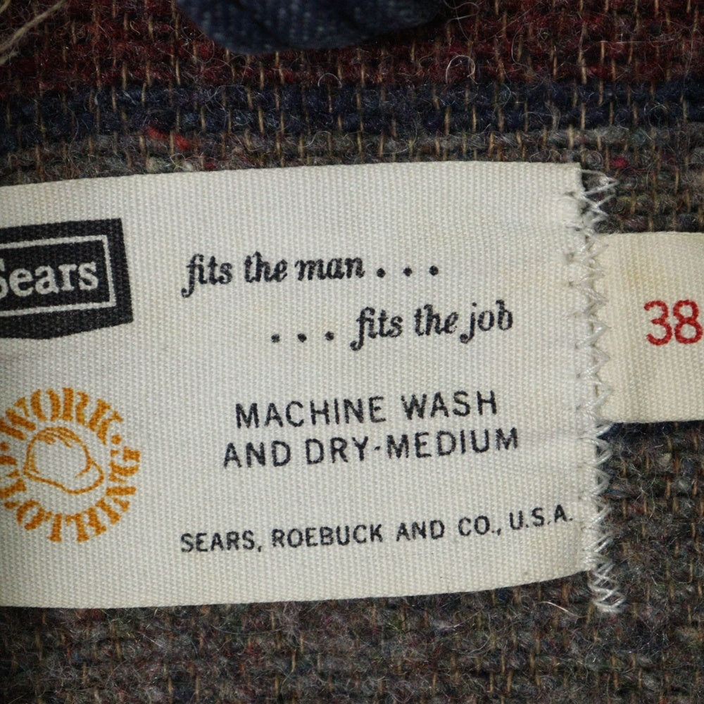 VINTAGE(ヴィンテージ) 60-70s SEARS 裏地ブランケット デニムカバーオール USA製 インディゴ