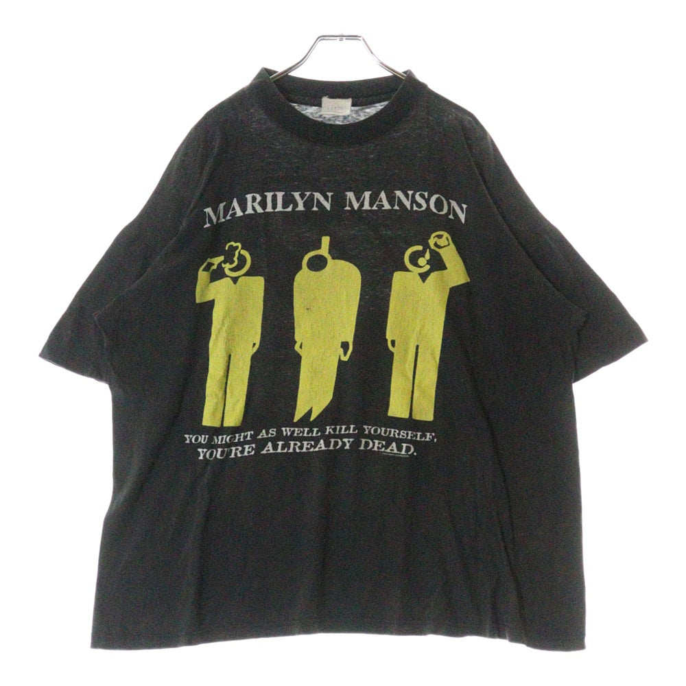 VINTAGE(ヴィンテージ) 90s MARILYN MANSON 1996 SUICIDE YOU MIGHT AS WELL KILL YOURSELF YOU'RE ALREADY DEAD TEE マリリンマンソン 両面プリント半袖Tシャツ カットソー ブラック