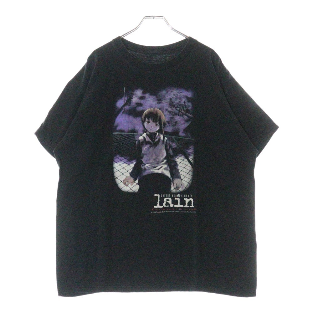 VINTAGE(ヴィンテージ) 90S serial experiments lain シリアルエクスペリメンツレイン 岩倉玲音 キービジュアルプリント 半袖Tシャツ ブラック