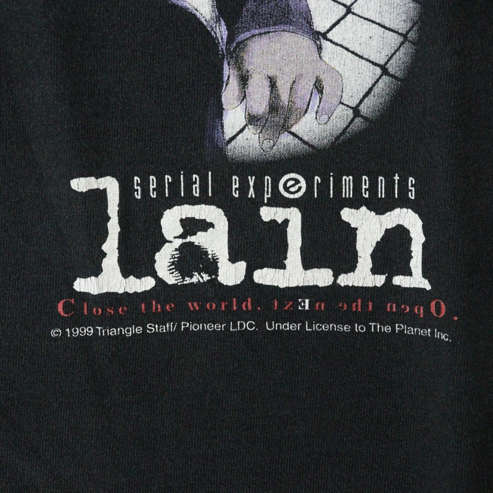 VINTAGE(ヴィンテージ) 90S serial experiments lain シリアルエクスペリメンツレイン 岩倉玲音 キービジュアルプリント 半袖Tシャツ ブラック