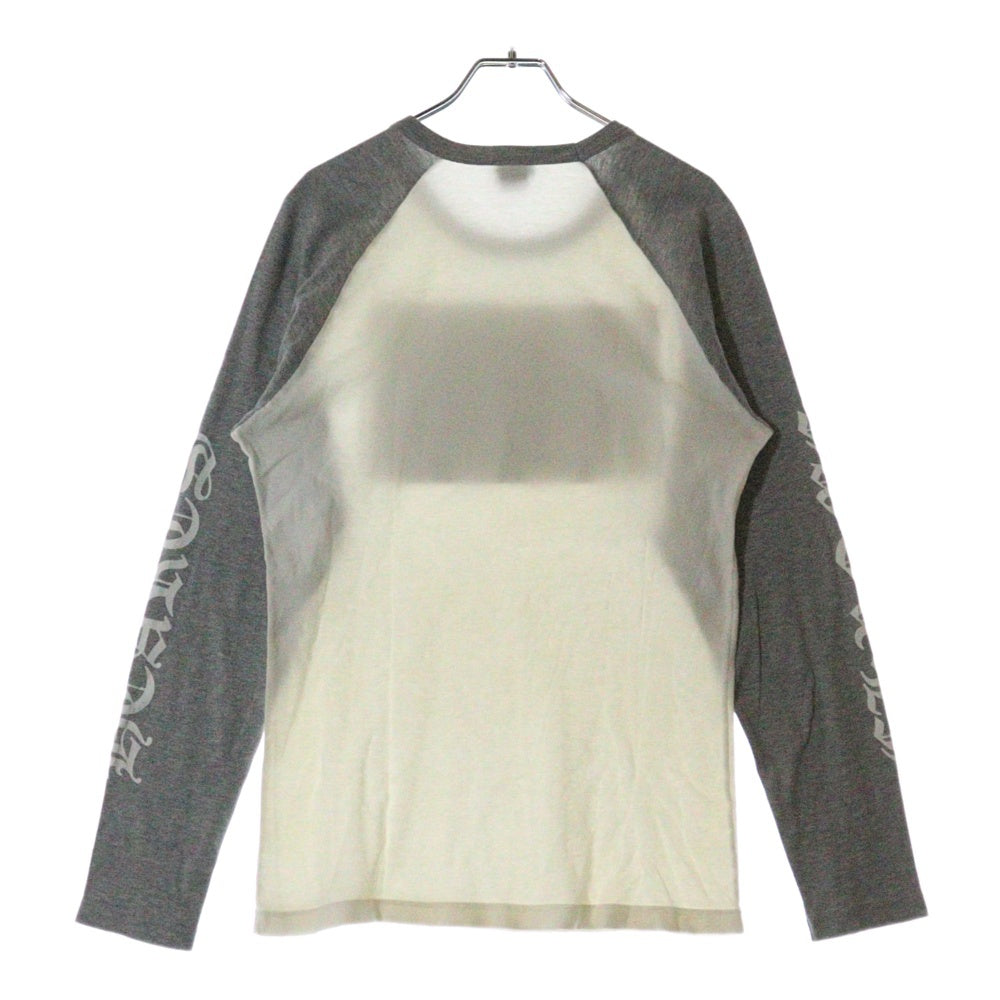 CHROME HEARTS(クロムハーツ) OLD 星条旗プリント ラグランスリーブ 長袖Tシャツ グレー