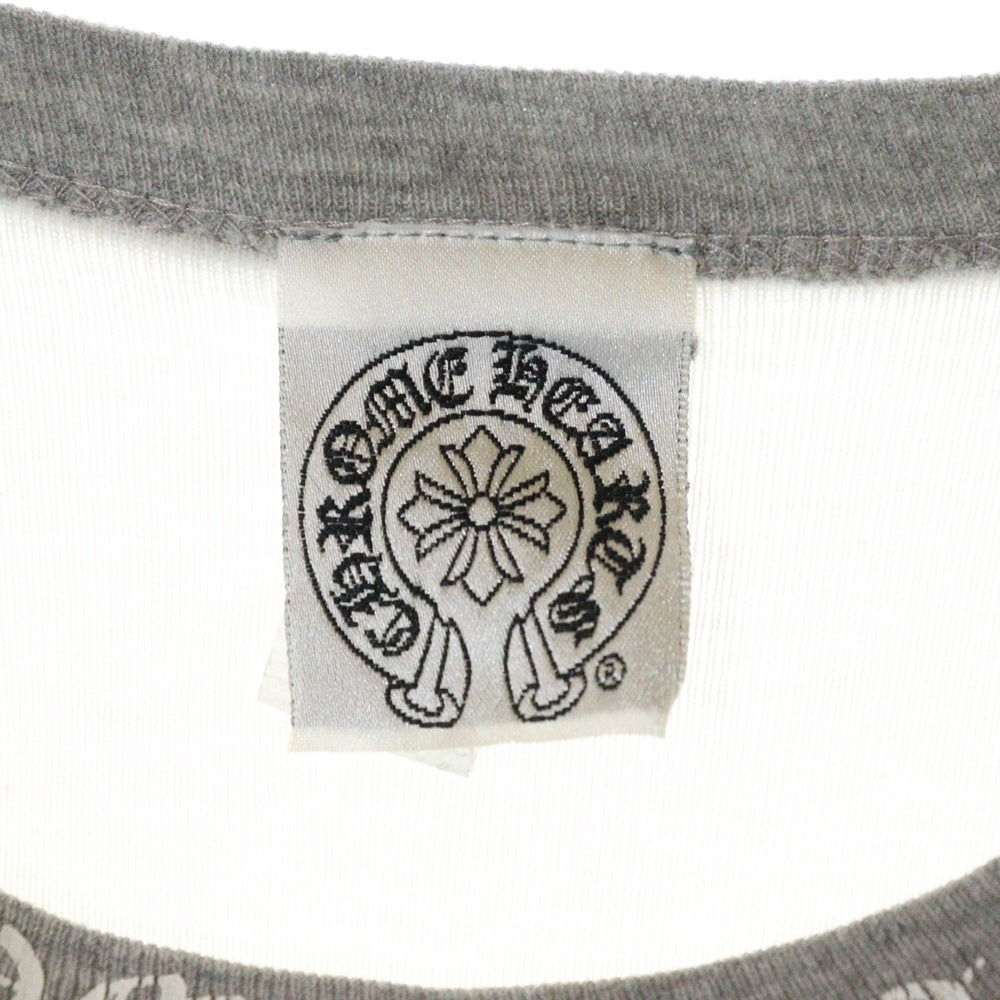CHROME HEARTS(クロムハーツ) OLD 星条旗プリント ラグランスリーブ 長袖Tシャツ グレー