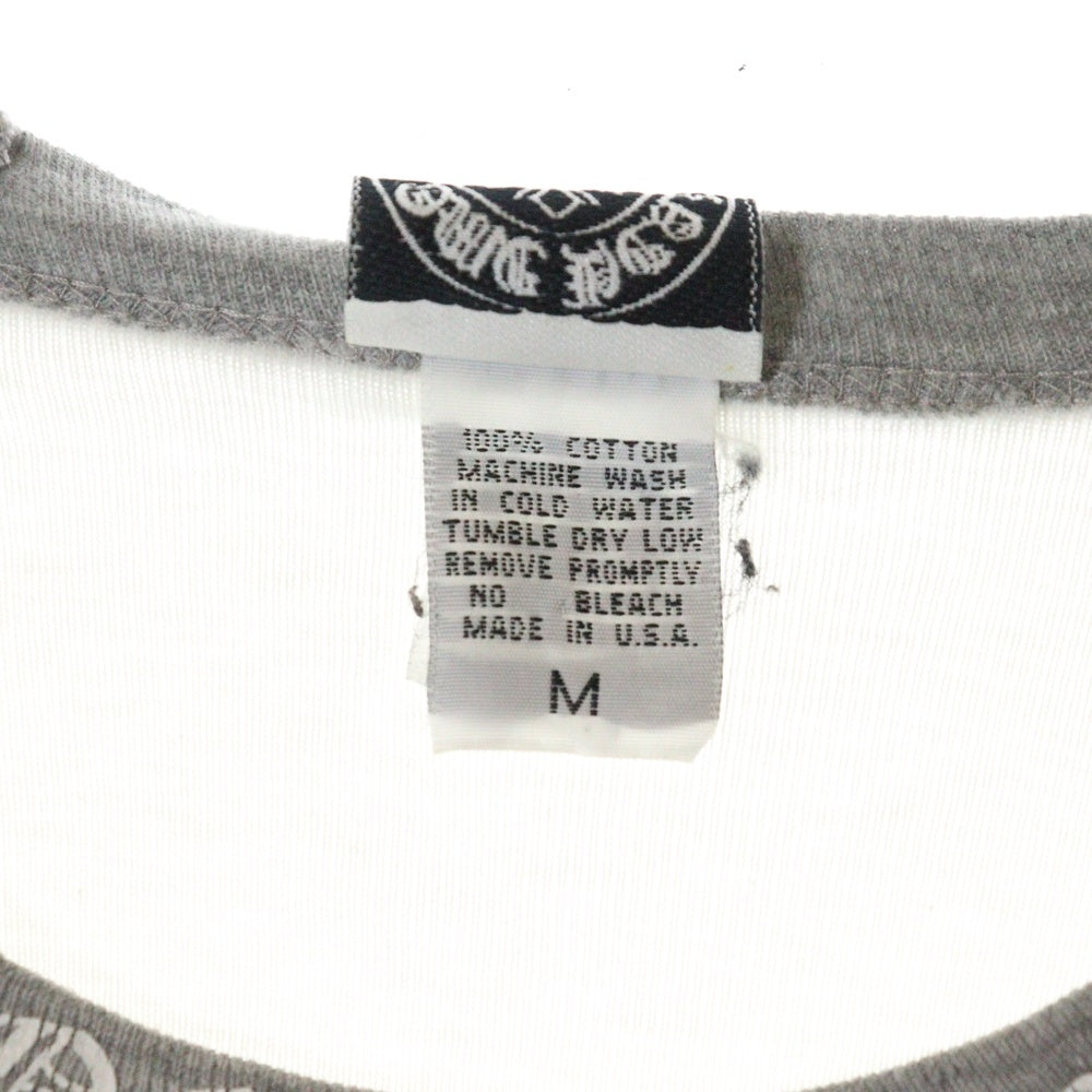 CHROME HEARTS(クロムハーツ) OLD 星条旗プリント ラグランスリーブ 長袖Tシャツ グレー