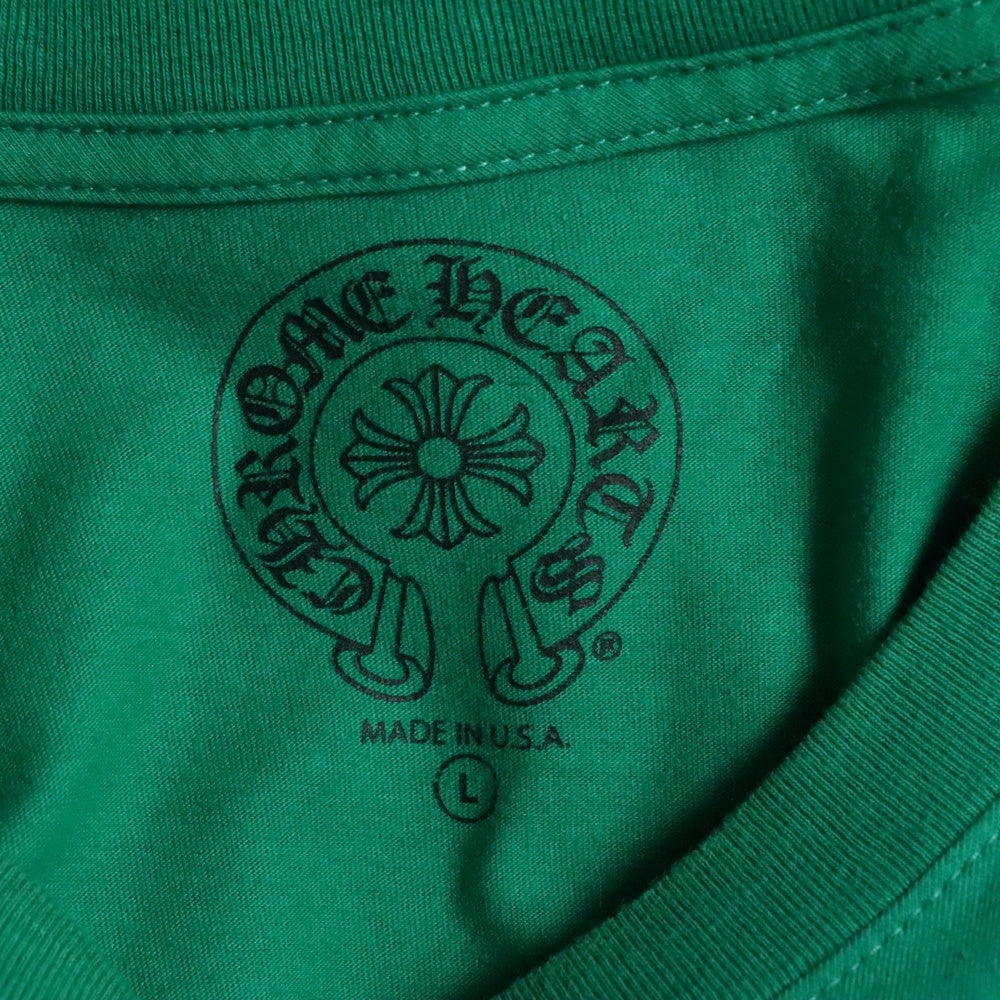 CHROME HEARTS(クロムハーツ) CH L S 1 バックホースシュープリント 長袖Tシャツ ロングスリーブカットソー グリーン