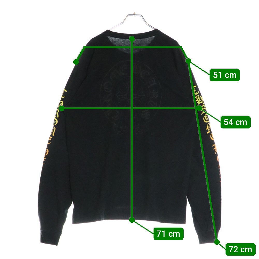 CHROME HEARTS(クロムハーツ) CH L S 1 バックホースシュー グラデーションプリント ロングスリーブ 長袖Tシャツ ブラック