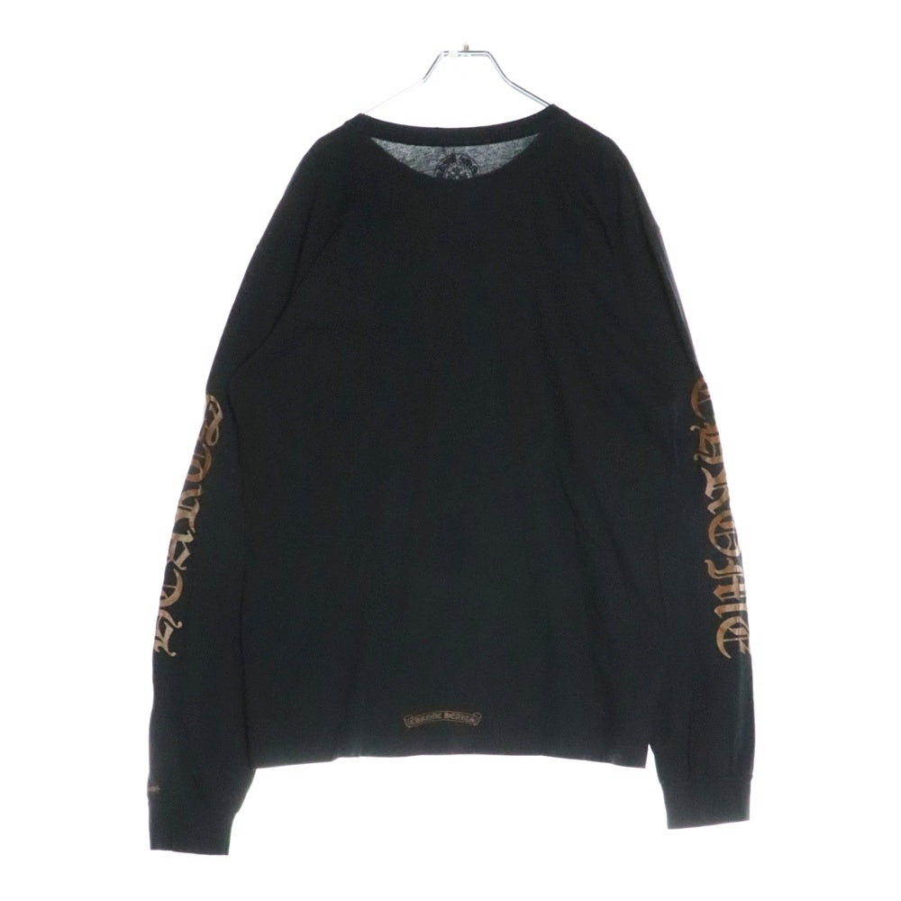 CHROME HEARTS(クロムハーツ) Brown Neck Logo L/S ネックロゴプリント ロングスリーブ 長袖Tシャツ ブラック