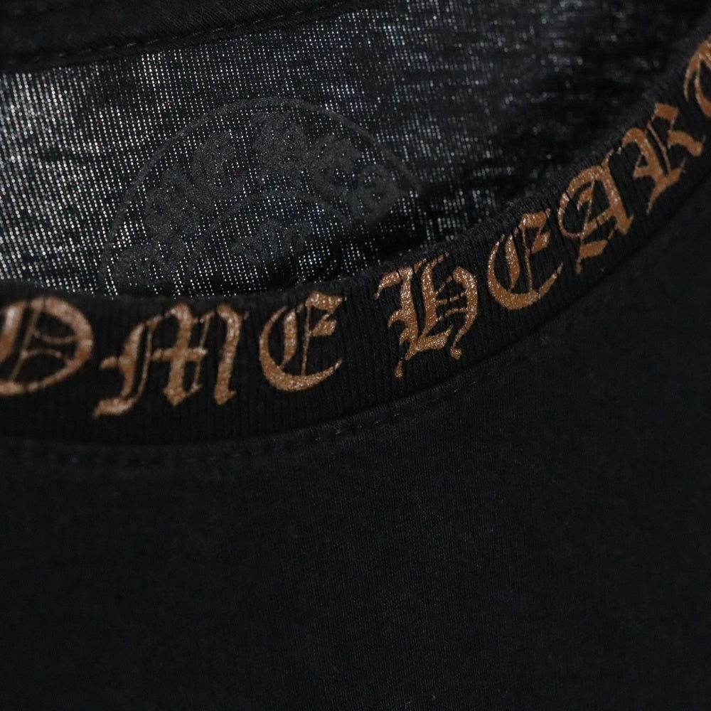 CHROME HEARTS(クロムハーツ) Brown Neck Logo L/S ネックロゴプリント ロングスリーブ 長袖Tシャツ ブラック