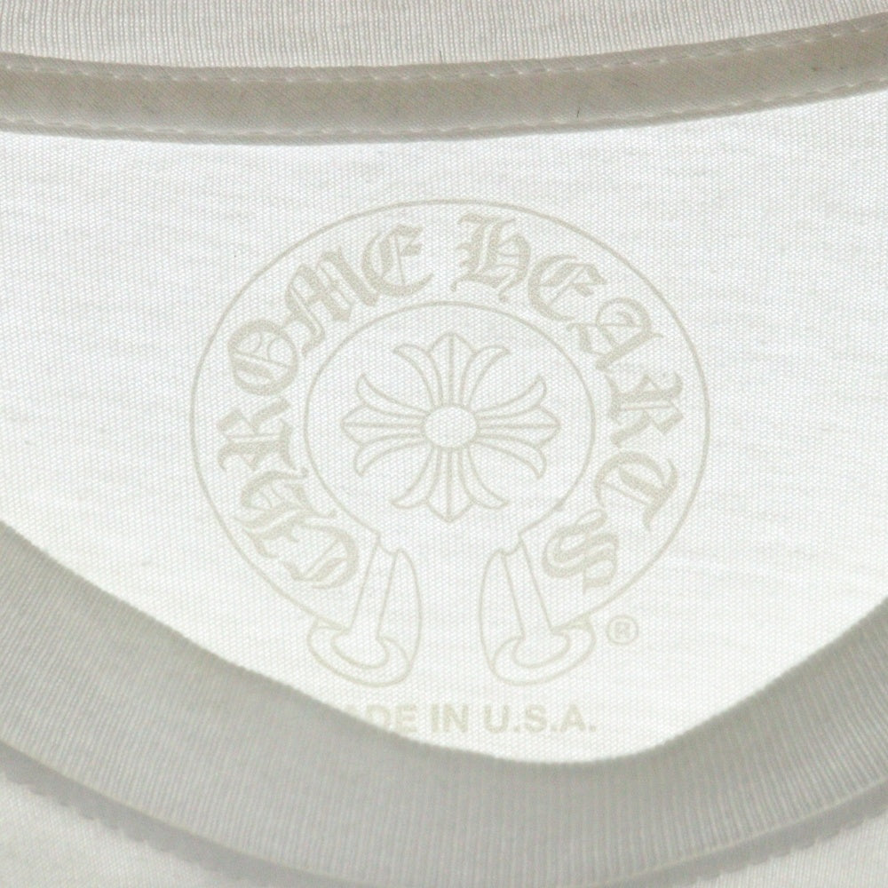CHROME HEARTS(クロムハーツ) Made In Hollywood L/S Tee メイドインハリウッド レッドクロス CHプラス 両面プリント ロングスリーブ 長袖Tシャツ ホワイト/レッド