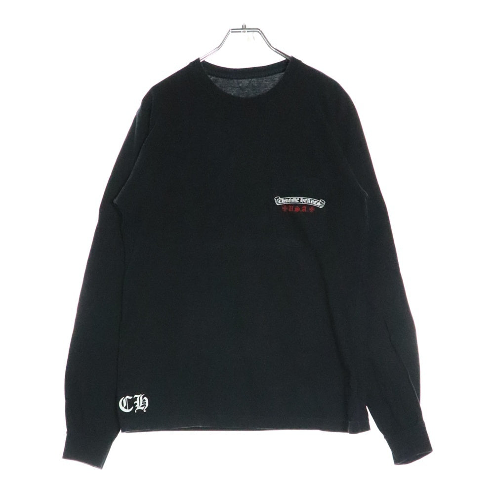 CHROME HEARTS(クロムハーツ) American Flag 星条旗プリント ロングスリーブ 長袖Tシャツ ブラック