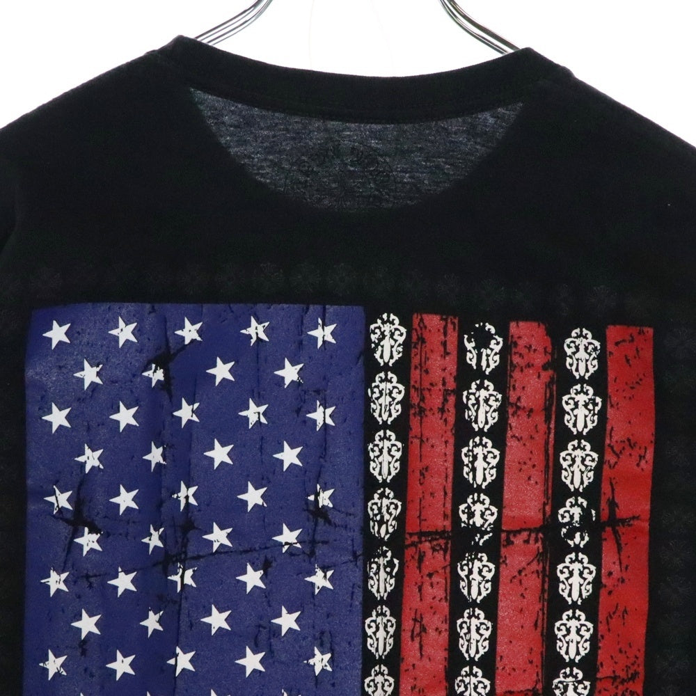 CHROME HEARTS(クロムハーツ) American Flag 星条旗プリント ロングスリーブ 長袖Tシャツ ブラック