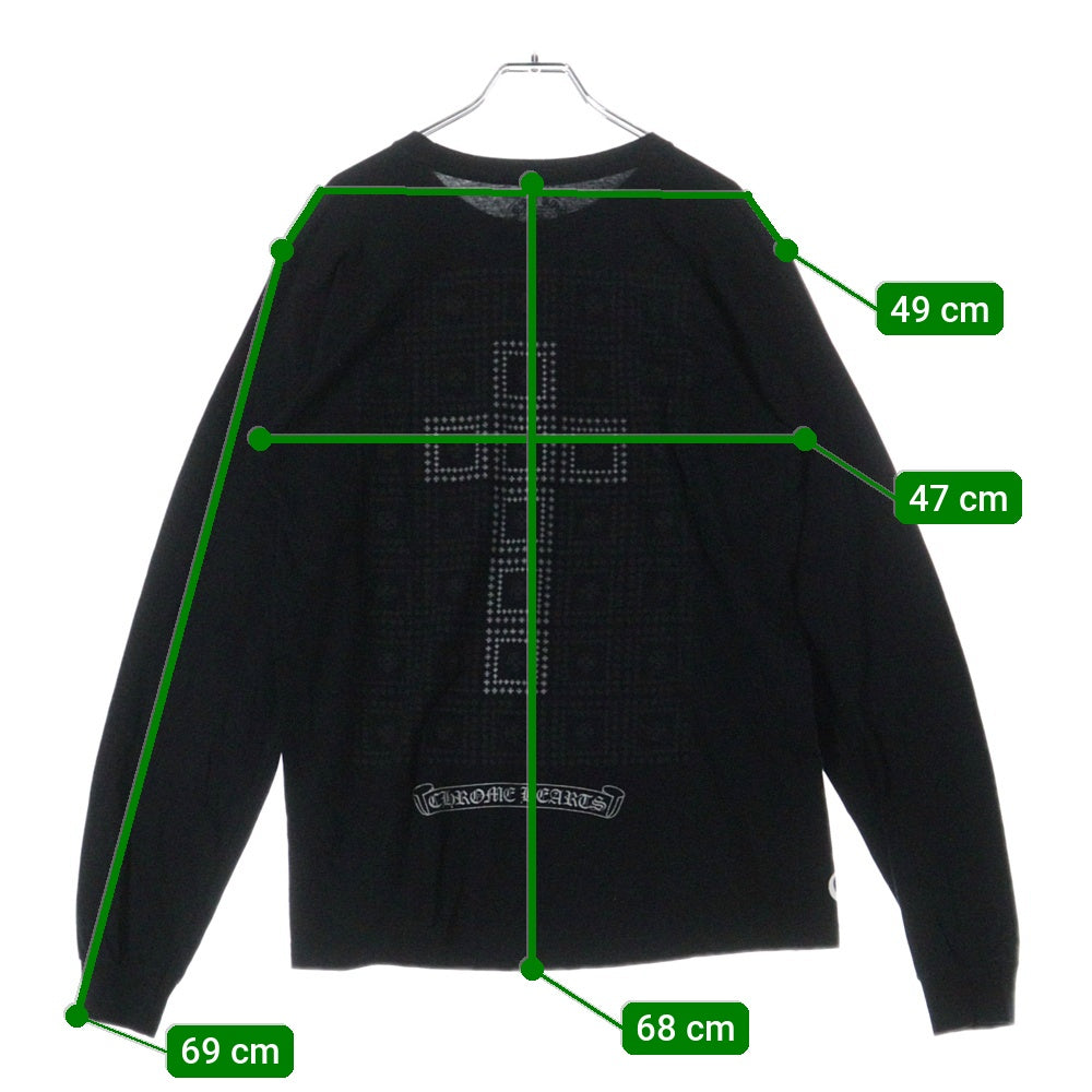 CHROME HEARTS(クロムハーツ) CH PLS L/S CHプラス 両面プリント ロングスリーブ 長袖Tシャツ ブラック
