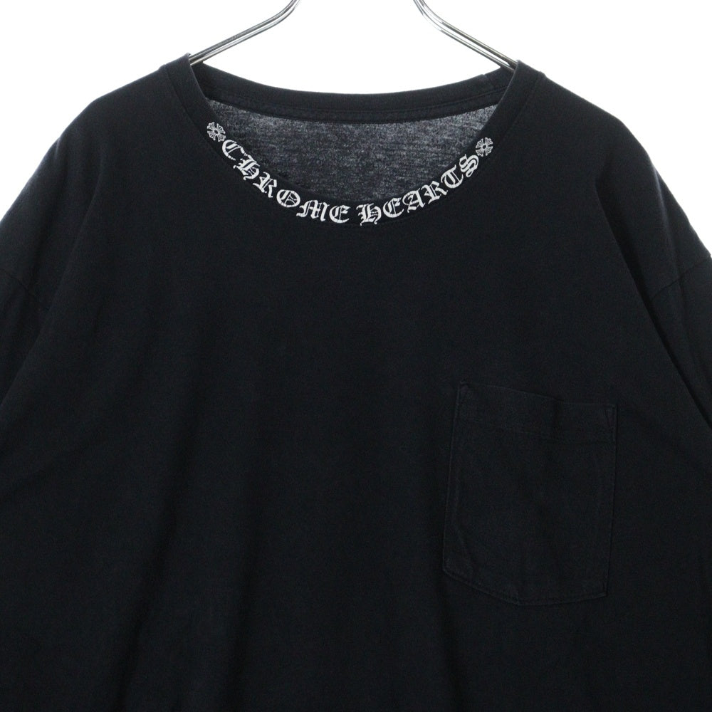 CHROME HEARTS(クロムハーツ) Neck Logo ネックロゴ アームプリント ロングスリーブ L/S 長袖 ポケットTシャツ カットソー ブラック