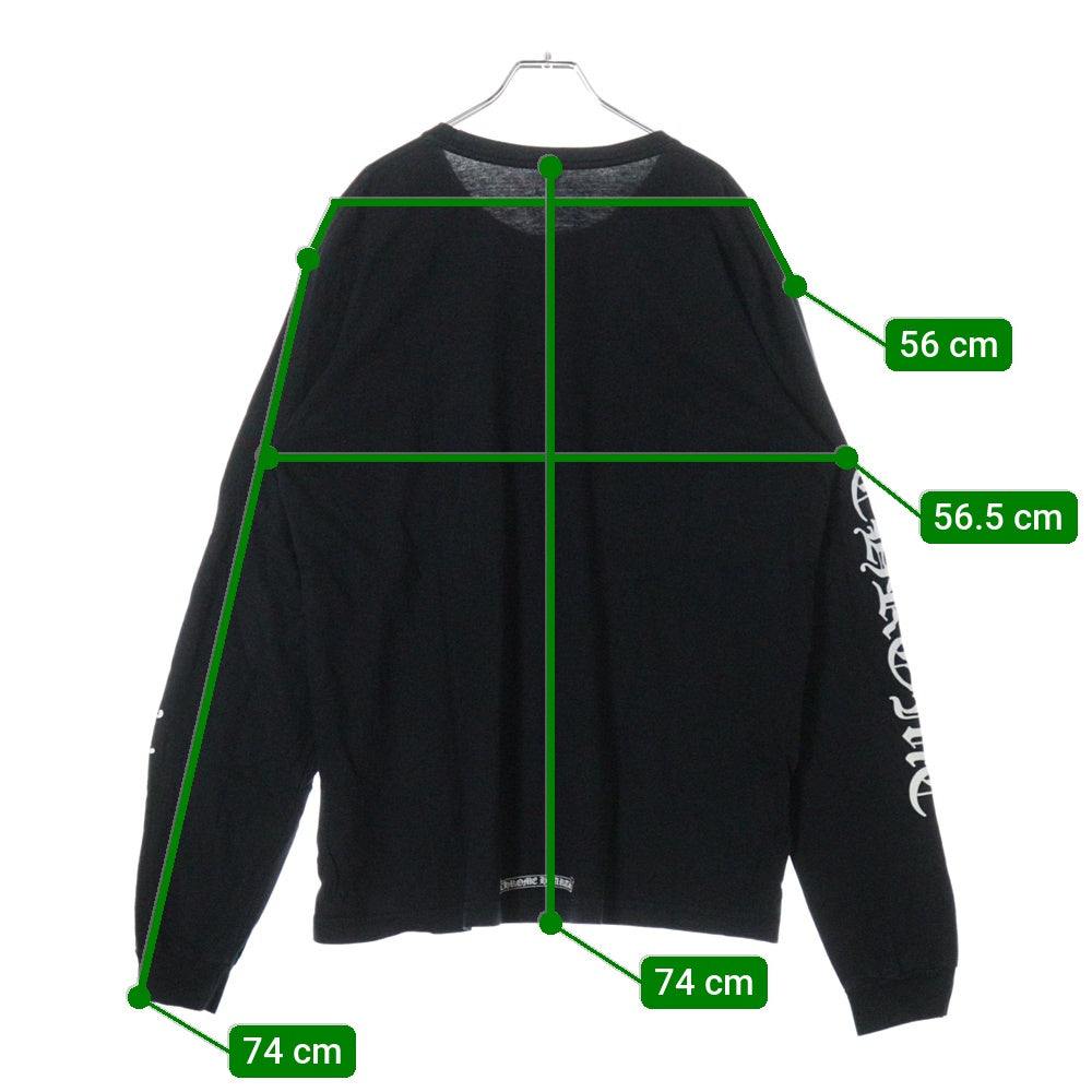 CHROME HEARTS(クロムハーツ) Neck Logo ネックロゴ アームプリント ロングスリーブ L/S 長袖 ポケットTシャツ カットソー ブラック