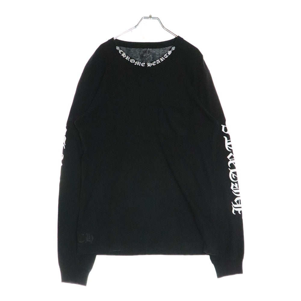CHROME HEARTS(クロムハーツ) Neck Logo ネックロゴ アームプリント ロングスリーブ L/S 長袖 ポケットTシャツ カットソー ブラック