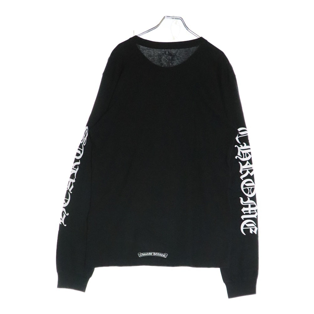 CHROME HEARTS(クロムハーツ) Neck Logo ネックロゴ アームプリント ロングスリーブ L/S 長袖 ポケットTシャツ カットソー ブラック