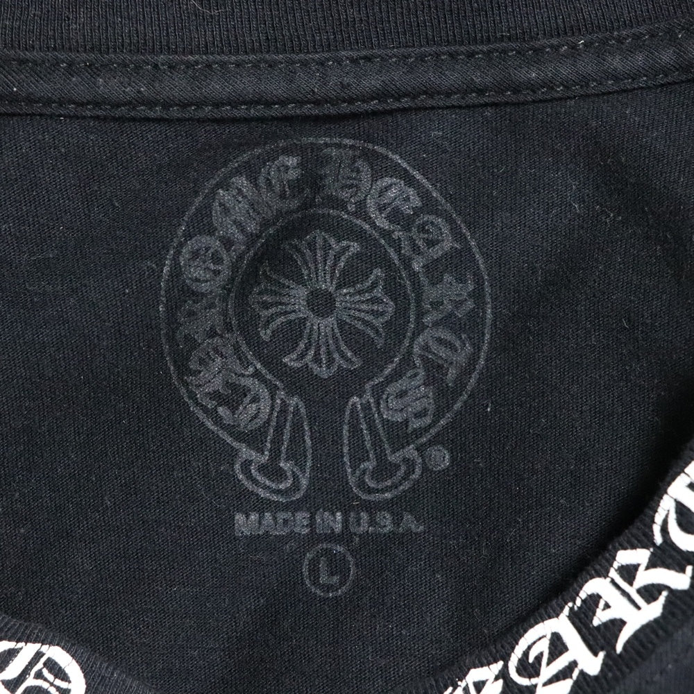 CHROME HEARTS(クロムハーツ) Neck Logo ネックロゴ アームプリント ロングスリーブ L/S 長袖 ポケットTシャツ カットソー ブラック