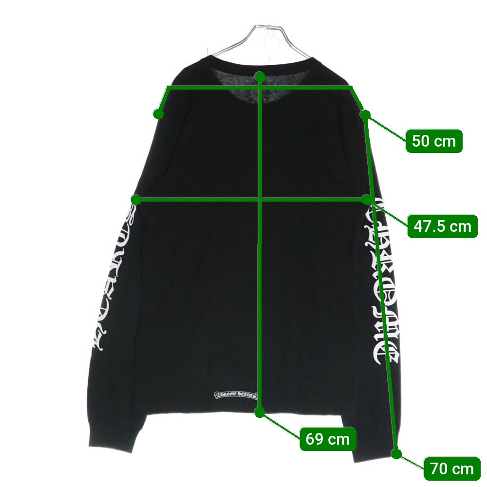 CHROME HEARTS(クロムハーツ) Neck Logo ネックロゴ アームプリント ロングスリーブ L/S 長袖 ポケットTシャツ カットソー ブラック