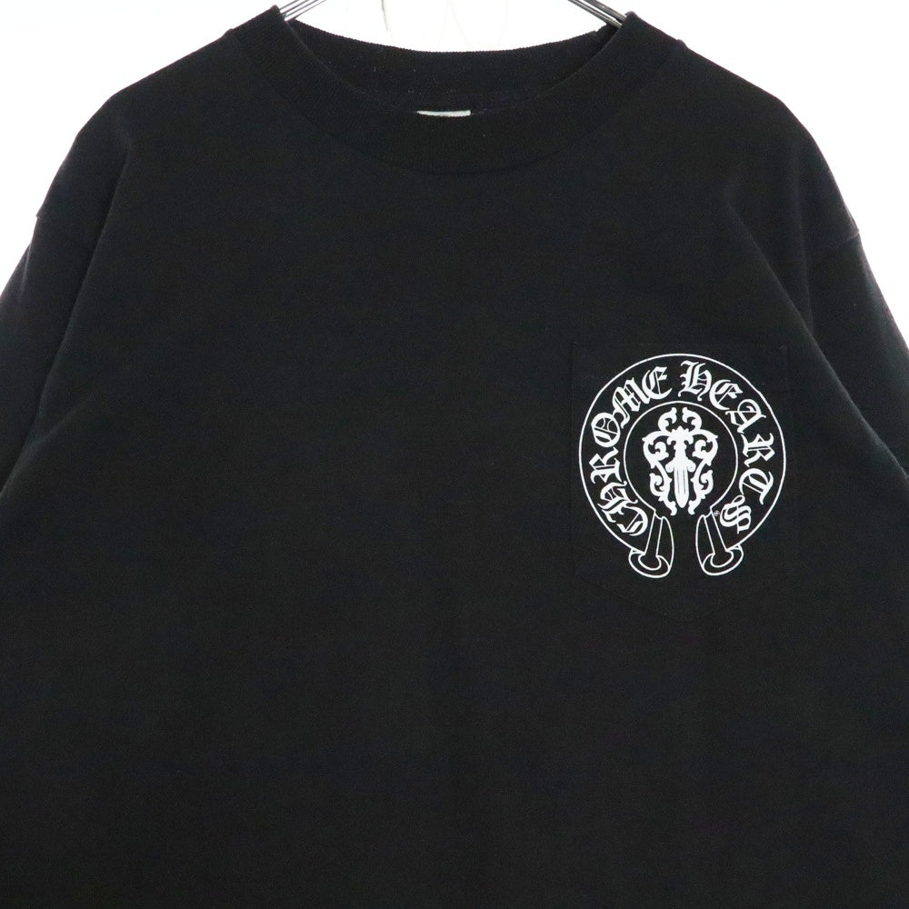 CHROME HEARTS(クロムハーツ) American Flag 星条旗プリント ロングスリーブ 長袖Tシャツ ブラック