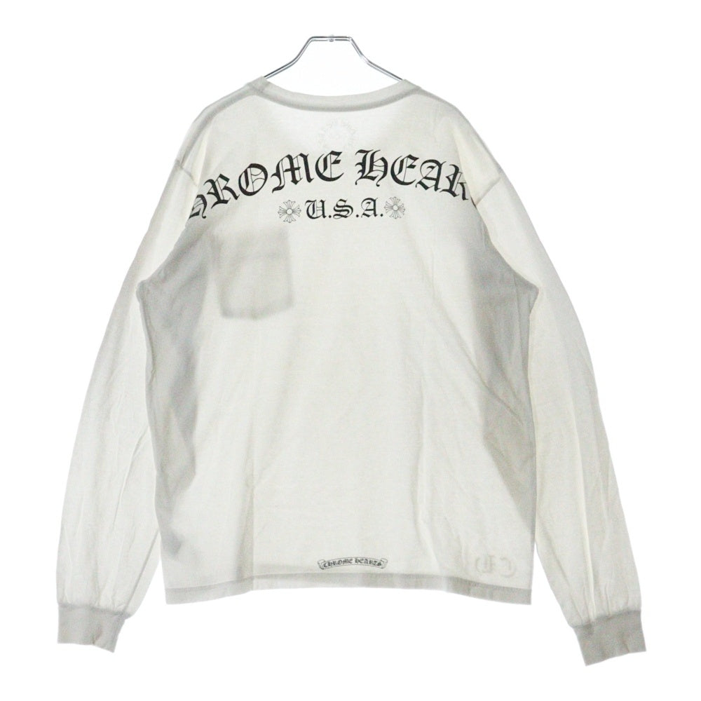 CHROME HEARTS(クロムハーツ) CH L S 1 Arch Logo アーチロゴプリント ロングスリーブ 長袖Tシャツ ホワイト