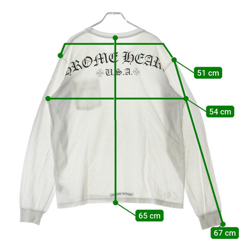 CHROME HEARTS(クロムハーツ) CH L S 1 Arch Logo アーチロゴプリント ロングスリーブ 長袖Tシャツ ホワイト