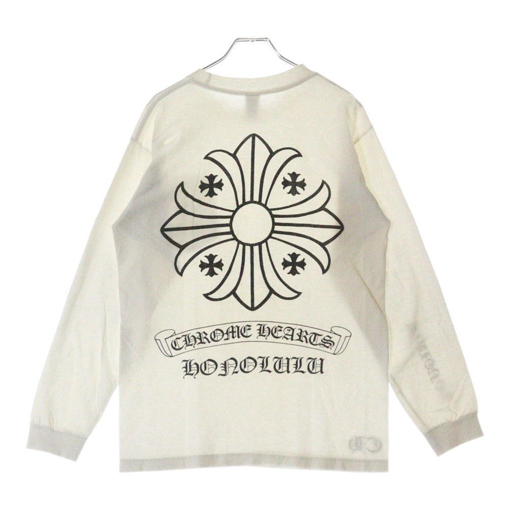 CHROME HEARTS(クロムハーツ) CH PLS L/S CHプラス 両面プリント ロングスリーブ 長袖Tシャツ ホワイト
