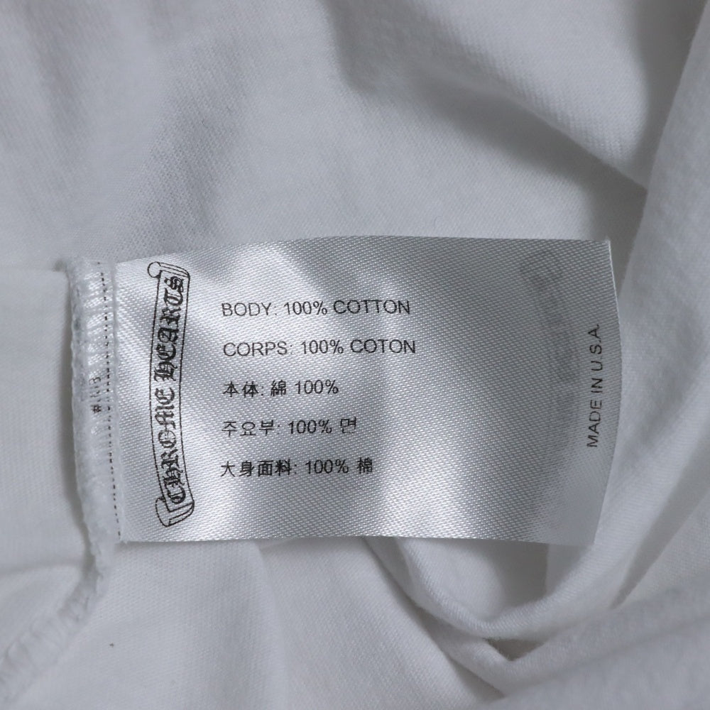 CHROME HEARTS(クロムハーツ) Neck Logo ネックロゴ アームプリント ロングスリーブ L/S 長袖 ポケットTシャツ カットソー ホワイト