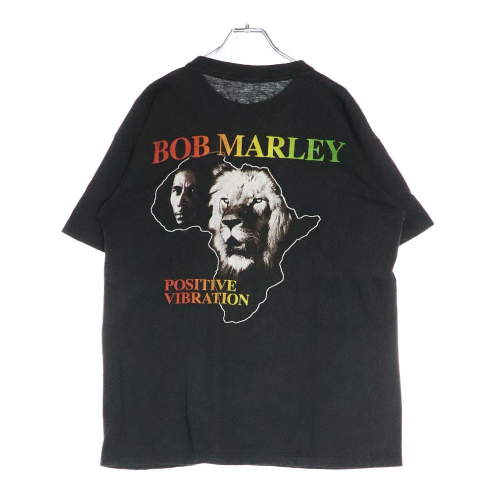 VINTAGE(ヴィンテージ) 90S BOB MARLEY POSITIVE VIBRATION ボブマーリー 両面プリント 半袖 Tシャツ ブラック