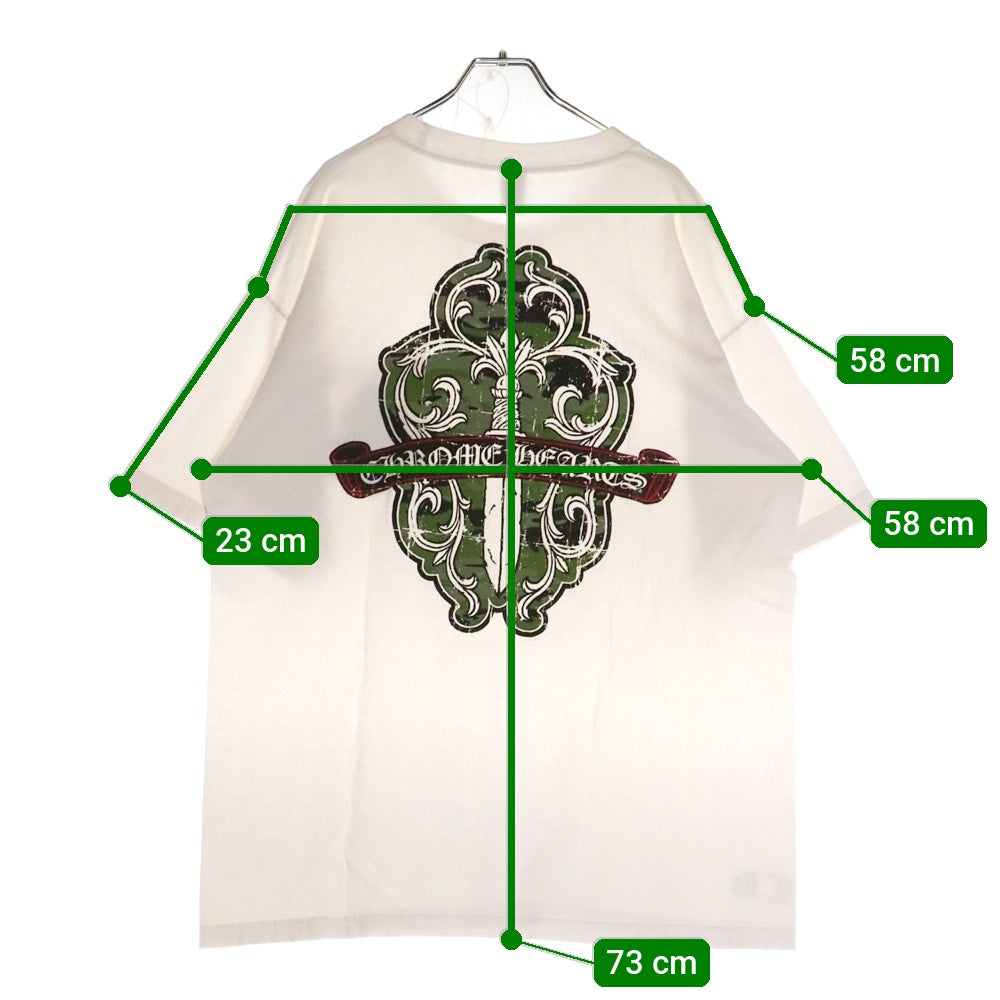 CHROME HEARTS(クロムハーツ) Back Camo Dagger Tee オールドモデル ダガーロゴプリント 半袖Tシャツ カットソー ホワイト