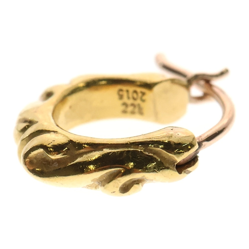 CHROME HEARTS(クロムハーツ) 22K TNY HOOP SCRL 22Kタイニースクロールフープ ゴールドピアス ゴールド