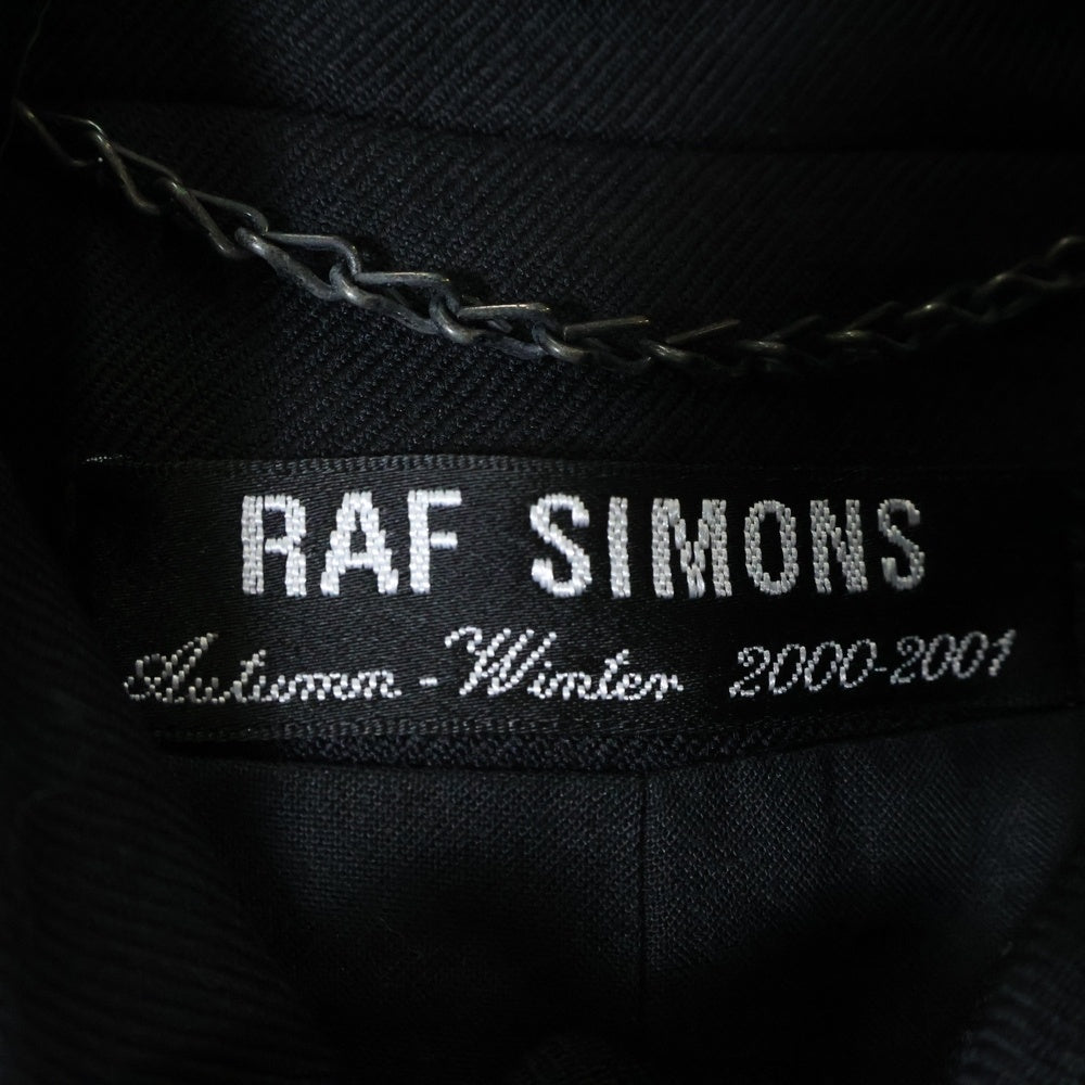RAF SIMONS(ラフシモンズ) 00AW Archive confusion期 wool full length button up priest coat マオカラー ボタンアップ ウールロングコート ブラック