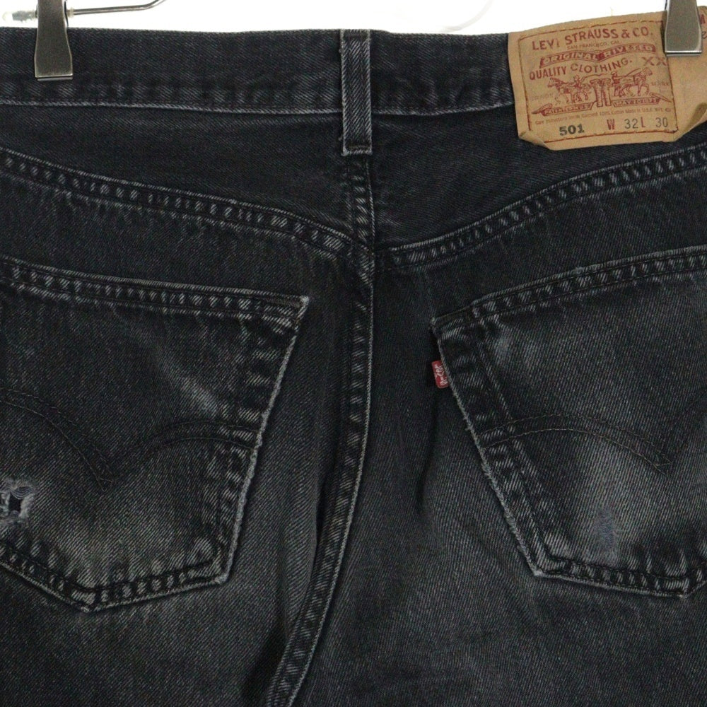 Levi's(リーバイス) 90S 501 ボタンフライ ストレートデニムパンツ ブラック