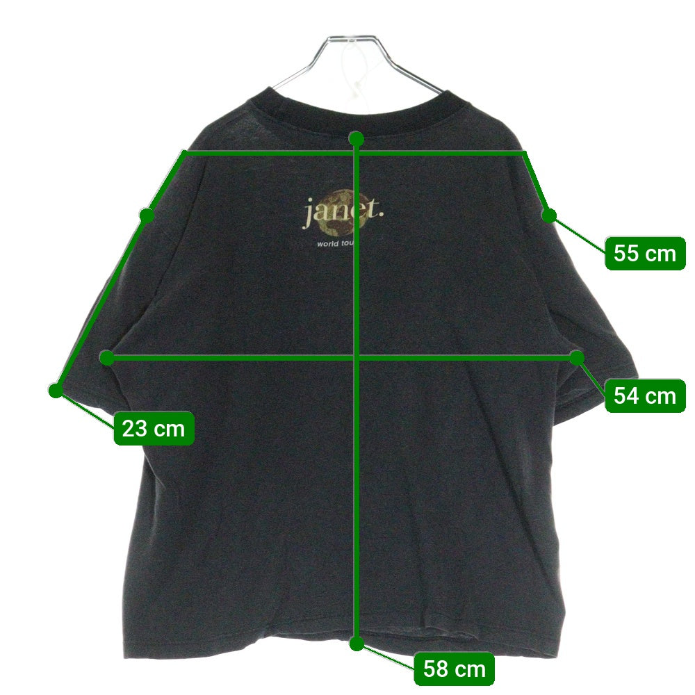 VINTAGE(ヴィンテージ) 90s JANET JACKSON 1993 World Tour Tee 両面プリント 半袖Tシャツ カットソー ジャネットジャクソン ブラック