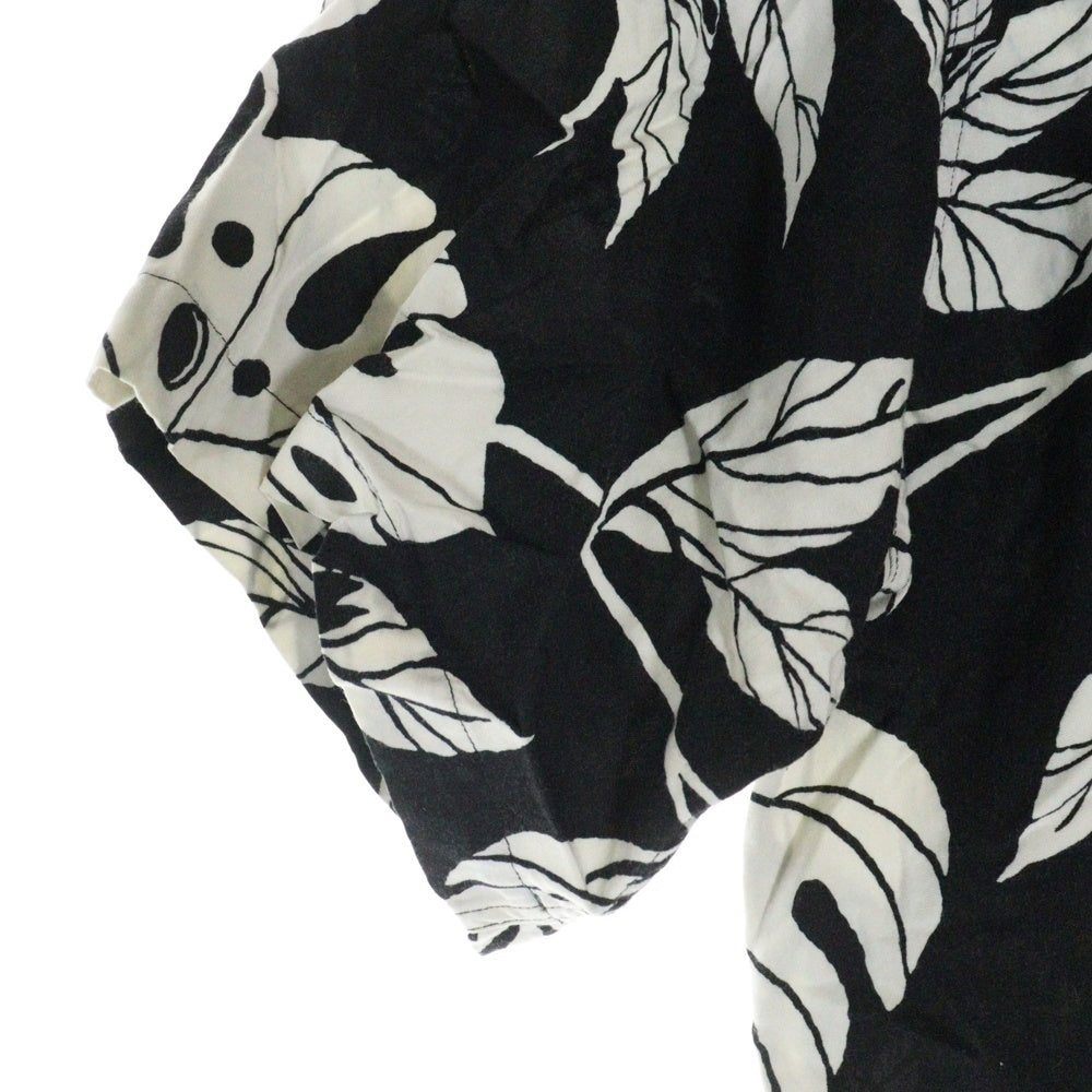 POLO RALPH LAUREN(ポロラルフローレン) 90s ADAMS Aloha Shirt ビスコース ハワイアン アロハシャツ 半袖シャツ ブラック×ホワイト