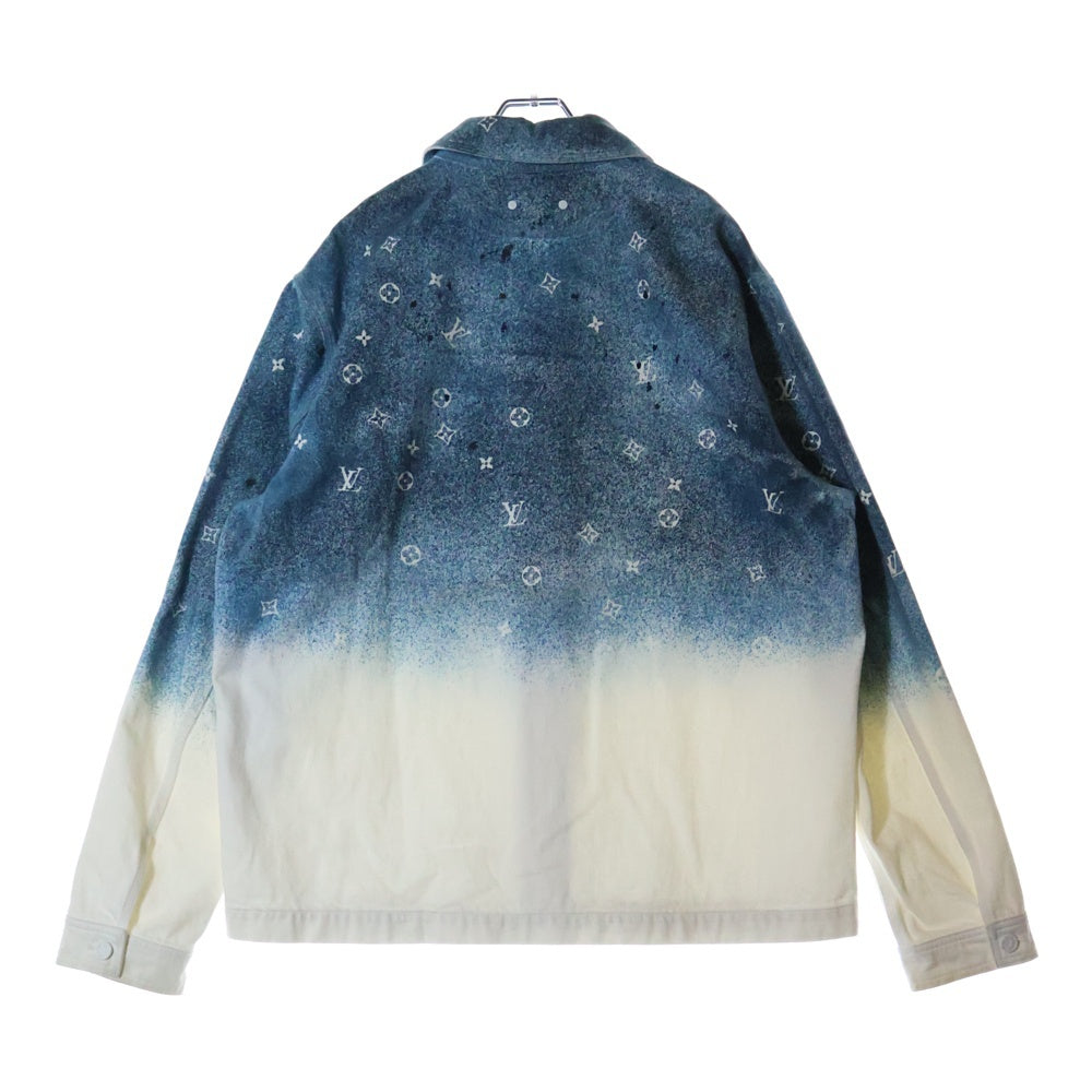 LOUIS VUITTON(ルイヴィトン) 20SS RM201M QYZ HIS09W モノグラムグラデーション長袖シャツ インディゴ/ホワイト