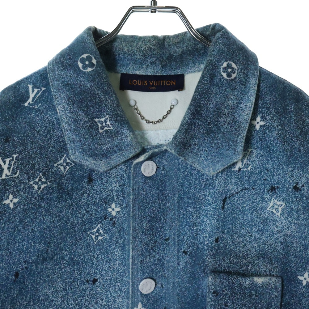LOUIS VUITTON(ルイヴィトン) 20SS RM201M QYZ HIS09W モノグラムグラデーション長袖シャツ インディゴ/ホワイト