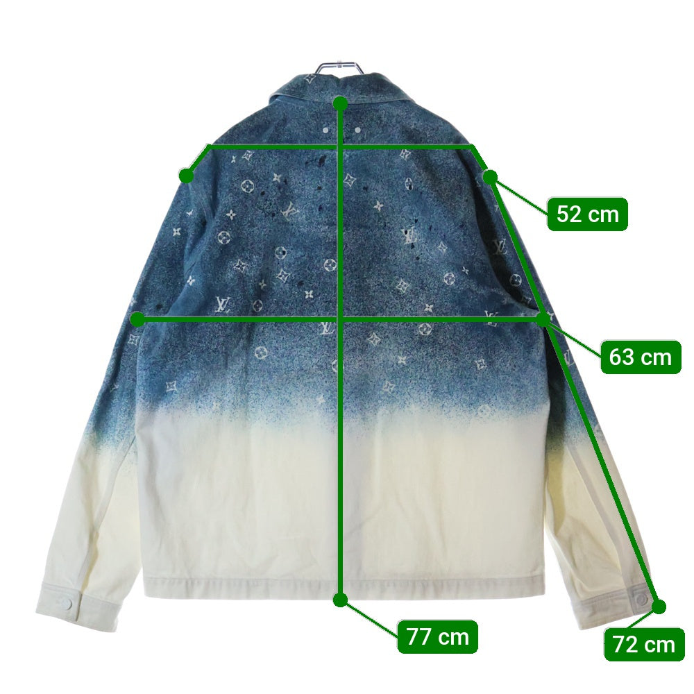 LOUIS VUITTON(ルイヴィトン) 20SS RM201M QYZ HIS09W モノグラムグラデーション長袖シャツ インディゴ/ホワイト